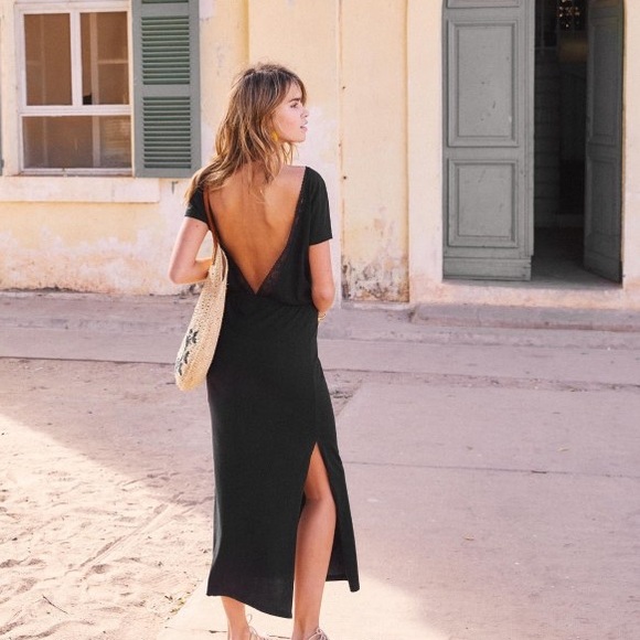 {Sezane} Lucille Backless Lace Midi Dress - Picture 4 of 10